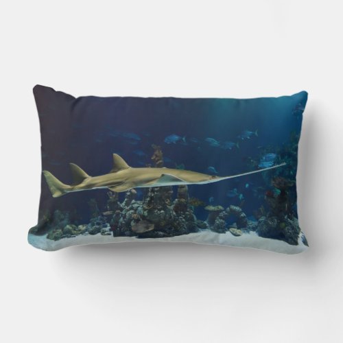Striking Sawfish Lumbar Pillow