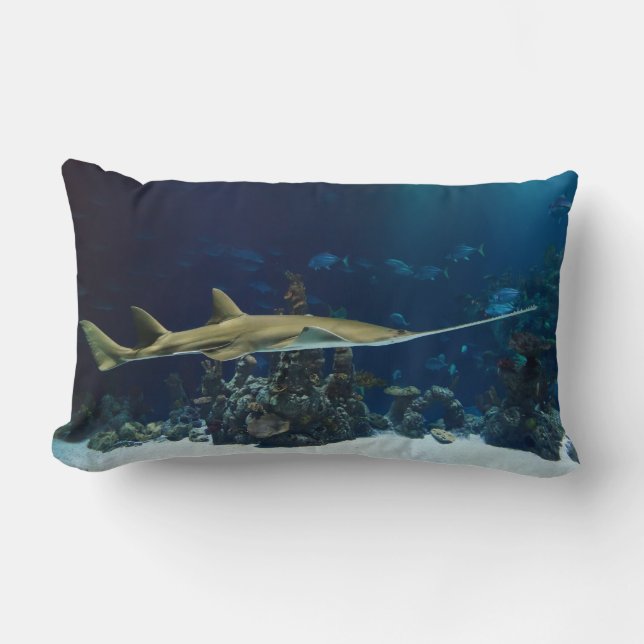 Striking Sawfish Lumbar Pillow (Front)