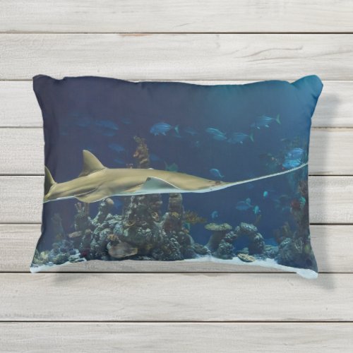 Striking Sawfish Outdoor Pillow
