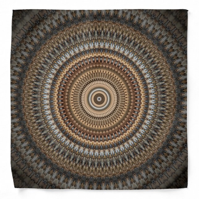 Striking Seashore Pebble Mandala Design Bandana (Front)