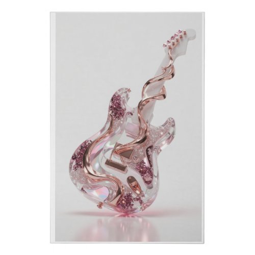 Striking Silver ABSTRACT ART Graphic Design v2 Faux Canvas Print