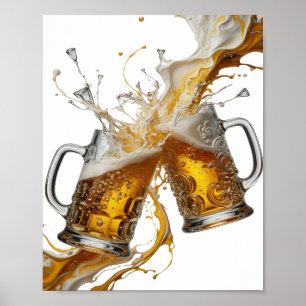 Striking Silver CHEERS TO GOOD TIMES Text Design Poster