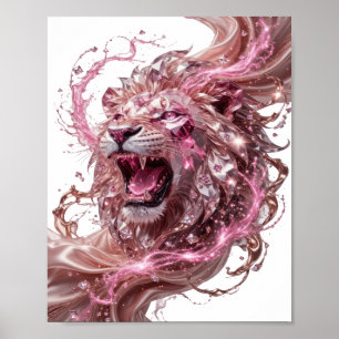 Striking Silver LION KING Custom Design Poster