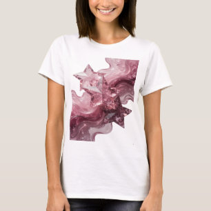 Striking Silver THREE PINK GLASS STARS Bold Design T-Shirt