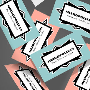 Striking Simple Art Deco Custom Color Business Card