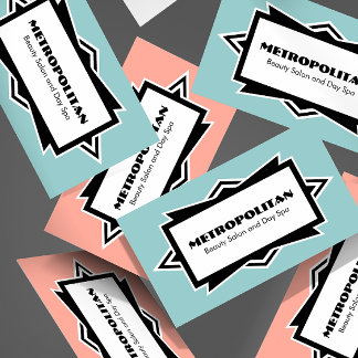 Striking Simple Art Deco Custom Color Business Card