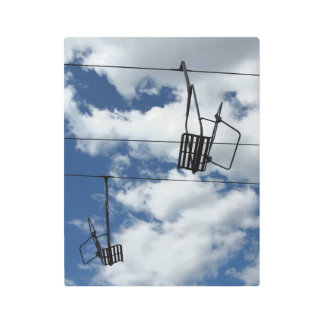 Striking Ski Lift and Sky Metal Print