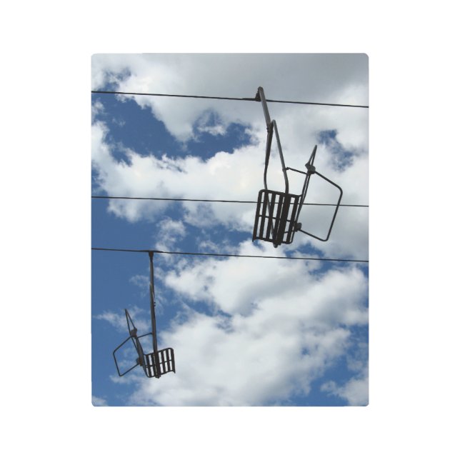 Striking Ski Lift and Sky Metal Print (Front)