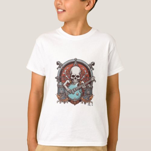 striking skull and crossbones T_Shirt