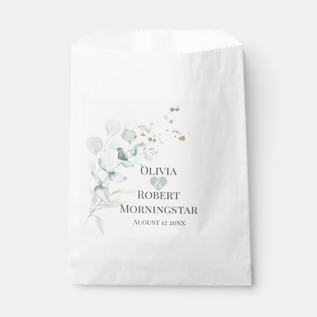 Striking Teal Purple Abstract Flower Favor Bag (Front)