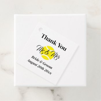 Striking Tennis Theme Personalized Wedding Favor Tags by imagewear at Zazzle