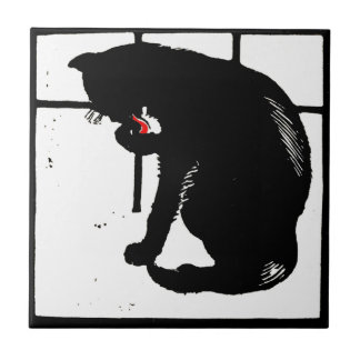 Striking Victorian Woodcut Animal Coaster Cats