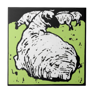 Striking Victorian Woodcut Animal Coaster - Sheep