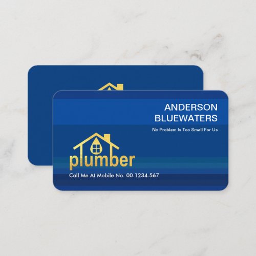 Striking Waters Gold Plumber Home Business Card