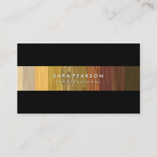 Customizable Striking Wood Panel Stripe BusinessCard Business Card Templates