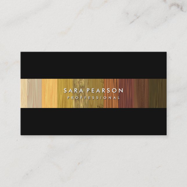 Striking Wood Panel Stripe BusinessCard Business Card (Front)