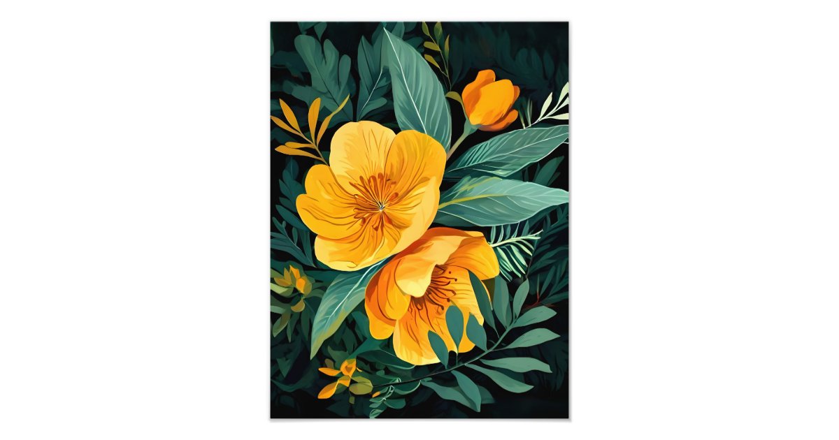 Striking Yellow Flowers On Black Photo Print Zazzle striking-yellow-flowers-on-black-photo-print-zazzle