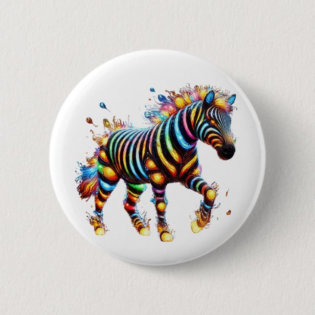 Striking Zebra Charm Button (Front)