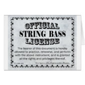 String Bass License (Front Horizontal)