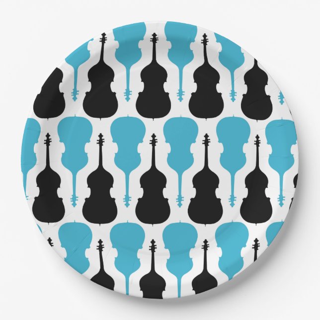 String Bass Pattern Paper Plates (Front)