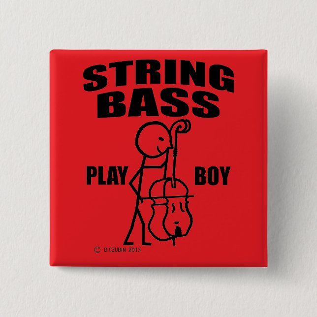 String Bass Play Boy Button (Front)
