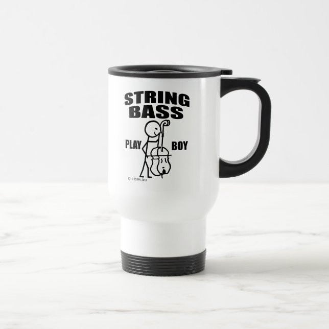 String Bass Play Boy Travel Mug (Right)