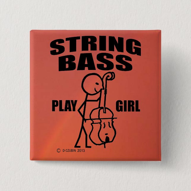 String Bass Play Girl Button (Front)
