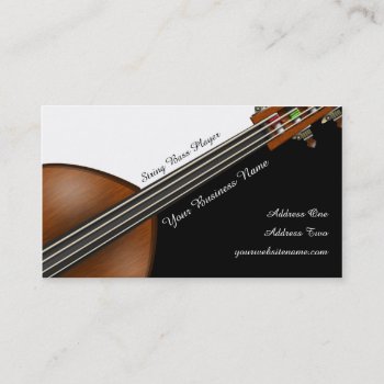 String Bass Player Business Card by oldrockerdude at Zazzle