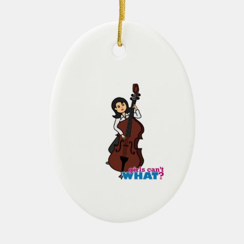 String Bass Player Girl _ Medium Ceramic Ornament