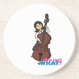 String Bass Player Girl - Medium Drink Coaster