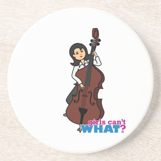 String Bass Player Girl - Medium Drink Coaster (Front)