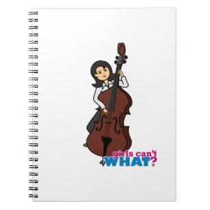 String Bass Player Girl - Medium Notebook