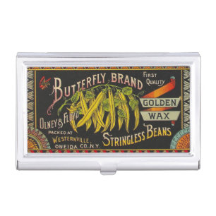 String Bean Label Vegetable Country Business Card Case