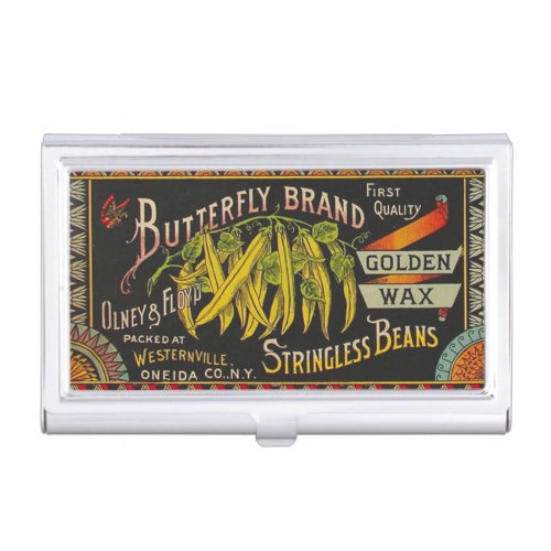 String Bean Label Vegetable Country Business Card Case