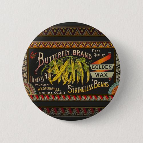 String Bean Label Vegetable Country Button