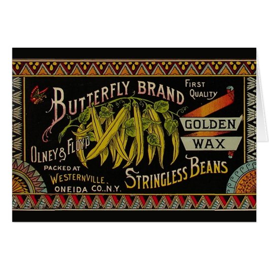 String Bean Label Vegetable Country Cards (Front Horizontal)