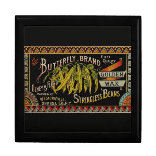 String Bean Label Vegetable Country Keepsake Box
