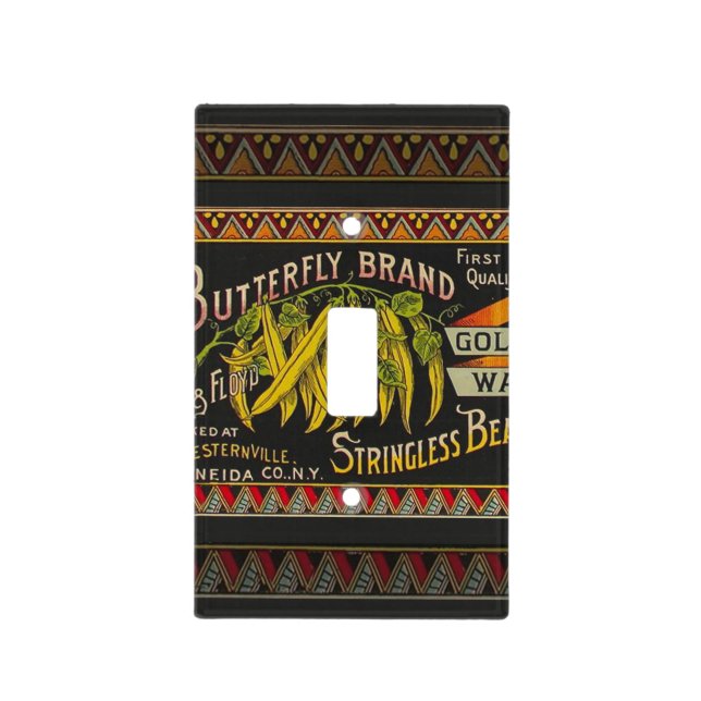 String Bean Label Vegetable Country Light Switch Cover (Front)