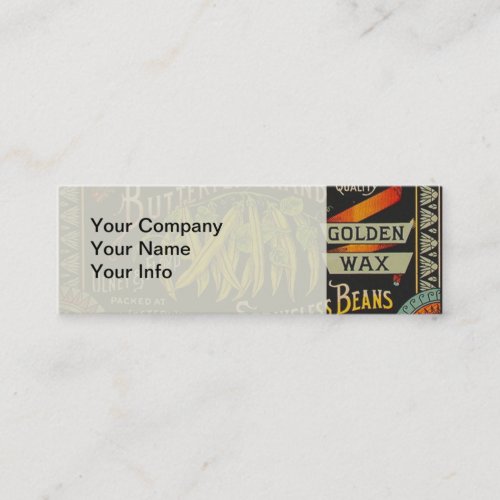 String Bean Label Vegetable Country Mini Business Card