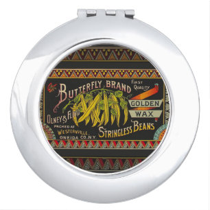 String Bean Label Vegetable Country Mirror For Makeup