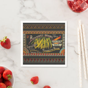 String Bean Label Vegetable Country Napkins