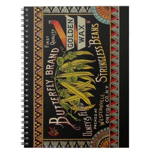 String Bean Label Vegetable Country Notebook