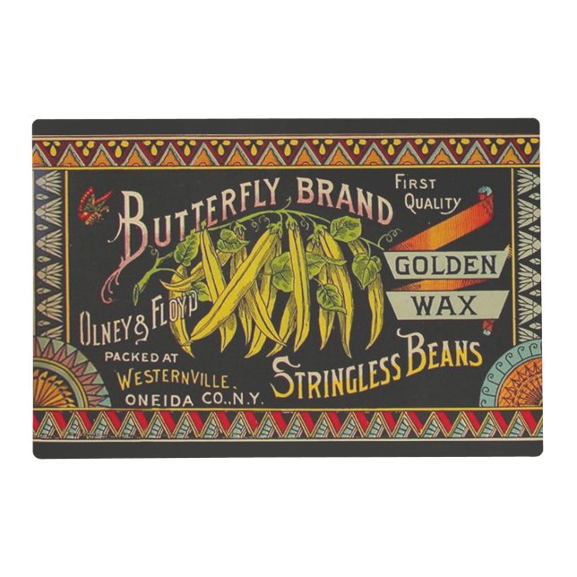 String Bean Label Vegetable Country Placemat (Front)