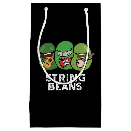 String Beans Funny Vegetable Pun Dark BG Small Gift Bag