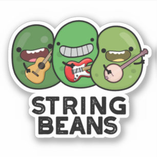 String Beans Funny Vegetable Pun Sticker
