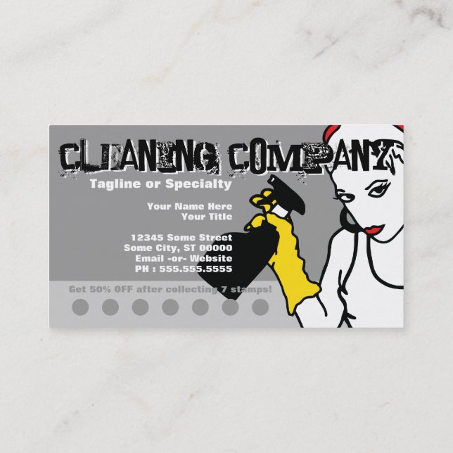 string clean (stamp card) business card (Back)