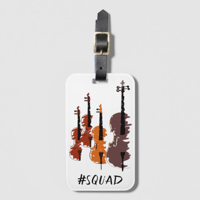 String Instrument Squad Music ID Luggage Tag (Front Vertical)