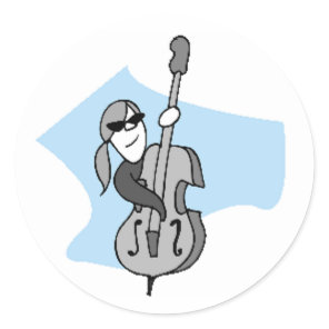 String Instruments-Double Bass Classic Round Sticker