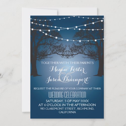 String light and tree modern wedding invitation 13 cm x 18 cm invitation card