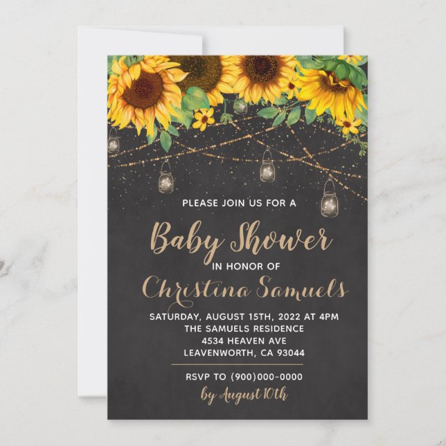 String Light Baby Shower Invitation (Front)